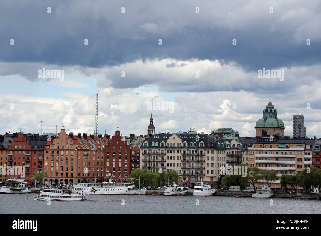 Línea costera de Kungsholmen en Estocolmo Foto de stock