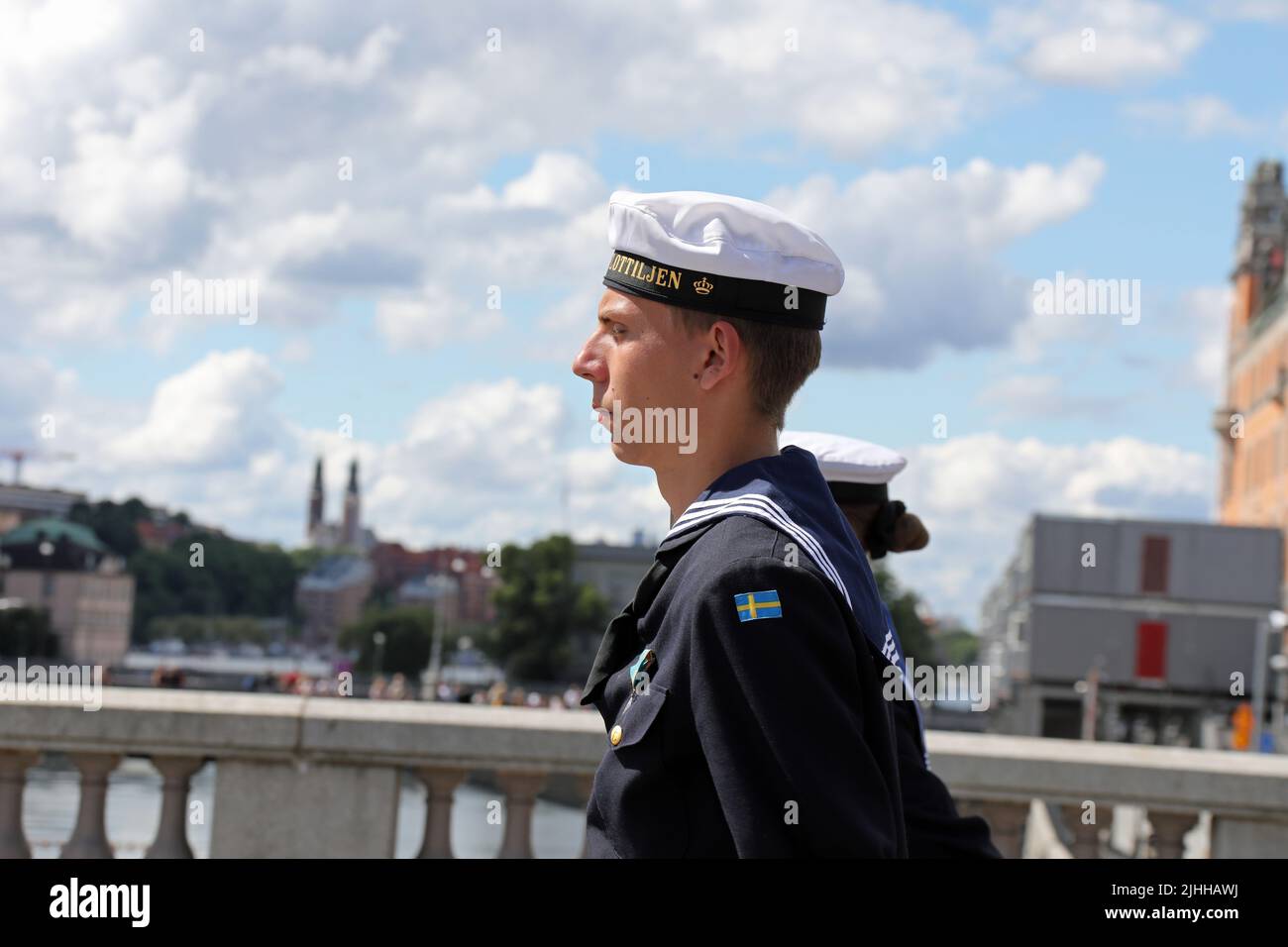 Marinero de la Royal Navy de Suecia en Estocolmo Foto de stock