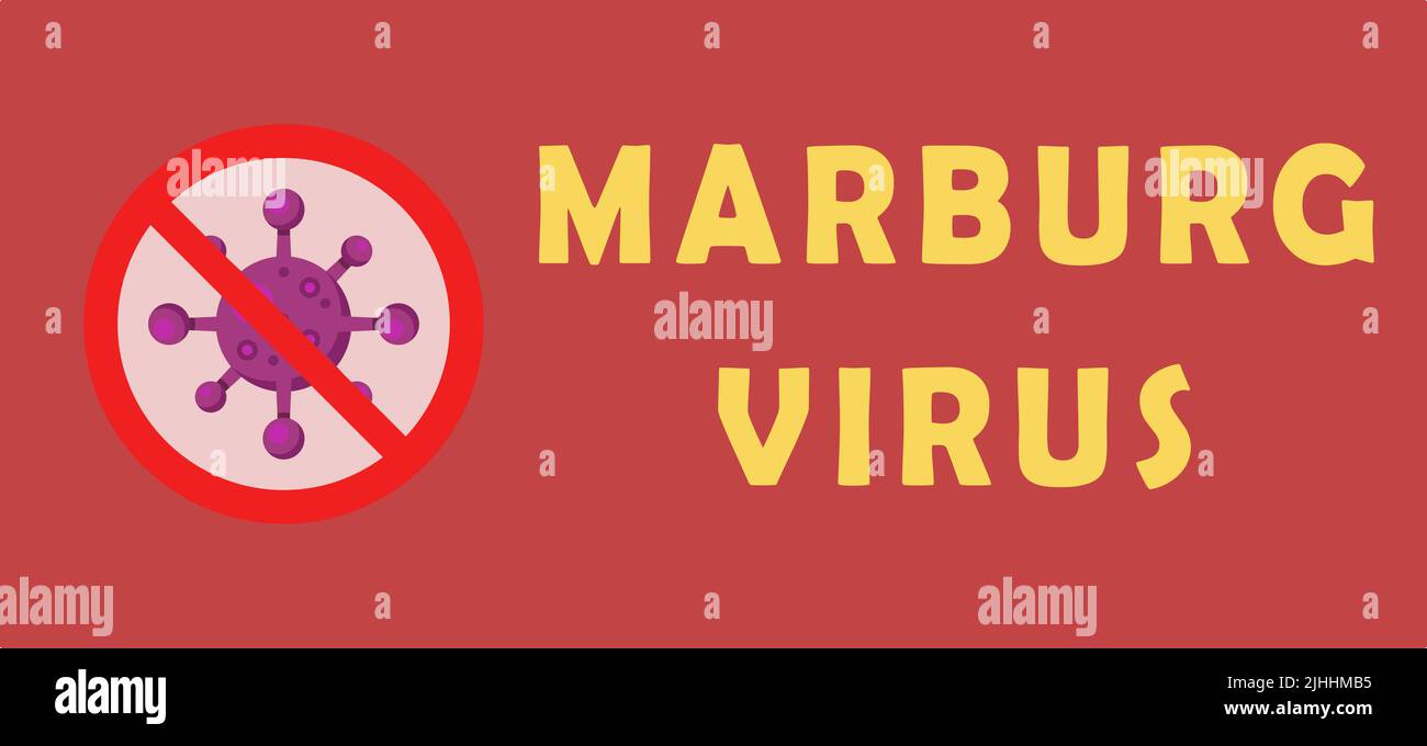 Detener el concepto del virus de Marburg. Enfermedad del virus de Marburg. Brote de enfermedad por el virus de Marburgo (MVD) o fiebre hemorrágica de Marburgo. El virus causa hemo viral grave Foto de stock