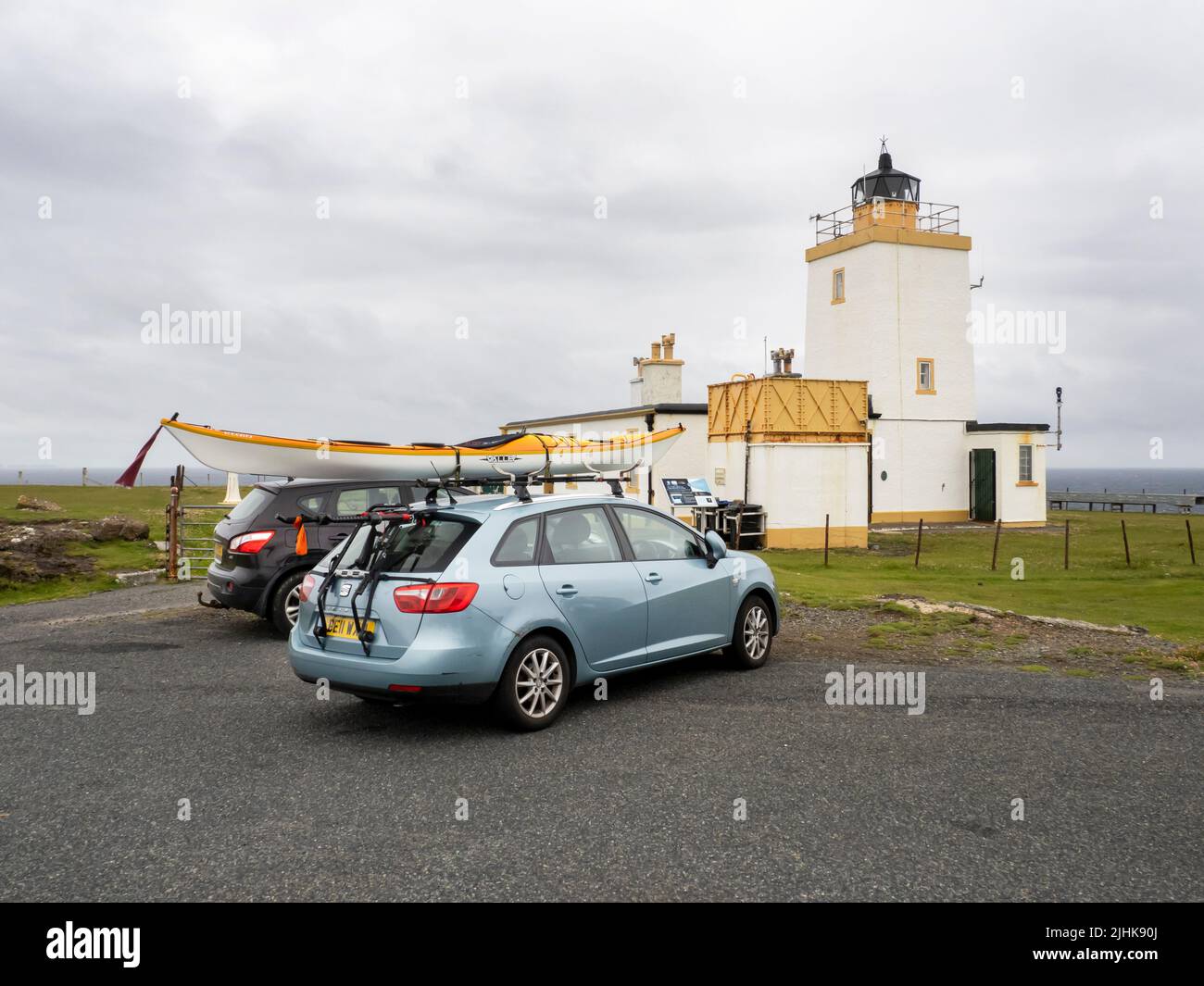 Faro de ESHA Ness, Shetland, Escocia, Reino Unido. Foto de stock