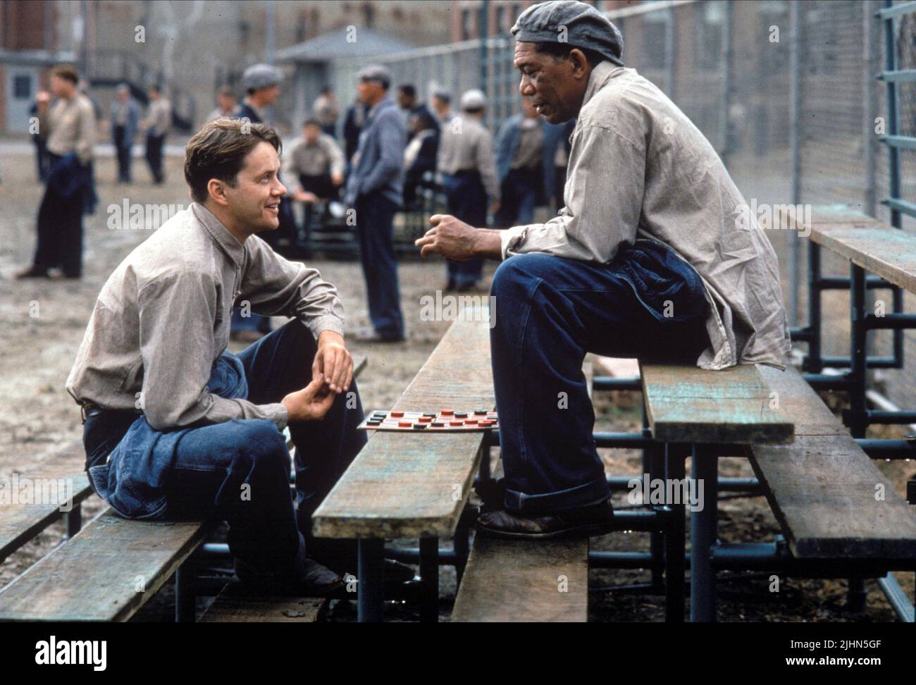 TIM ROBBINS, Morgan Freeman, The Shawshank Redemption, 1994 Foto de stock