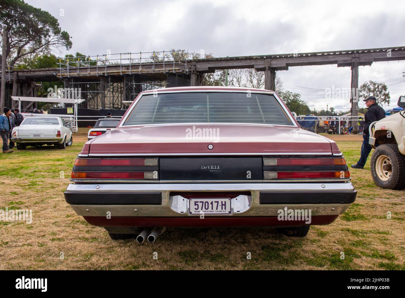 Parte trasera de un Cadillac DeVille en Manilla Showground Australia. Foto de stock