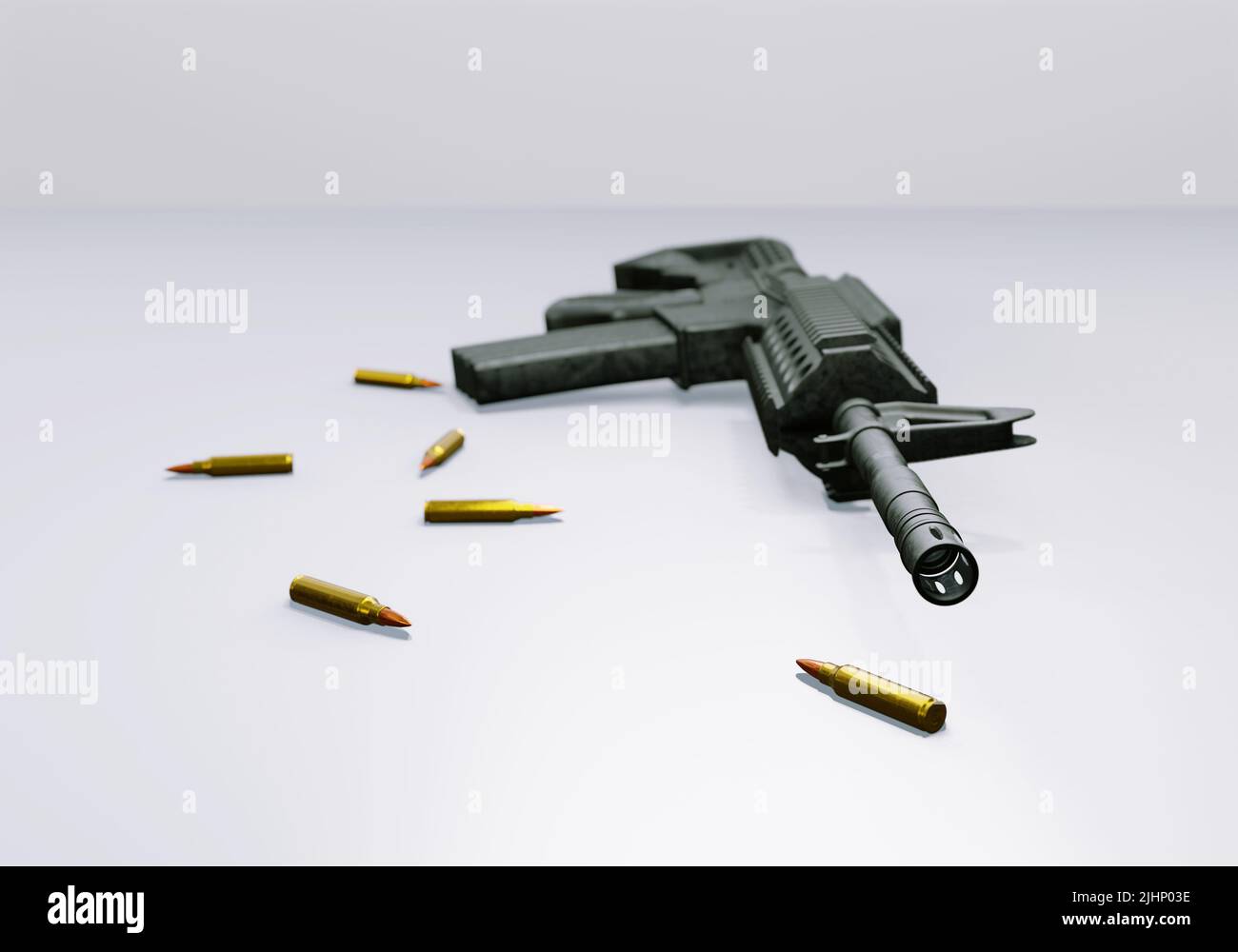 3D render de rifle de asalto aislado M4 carabina. Foto de stock