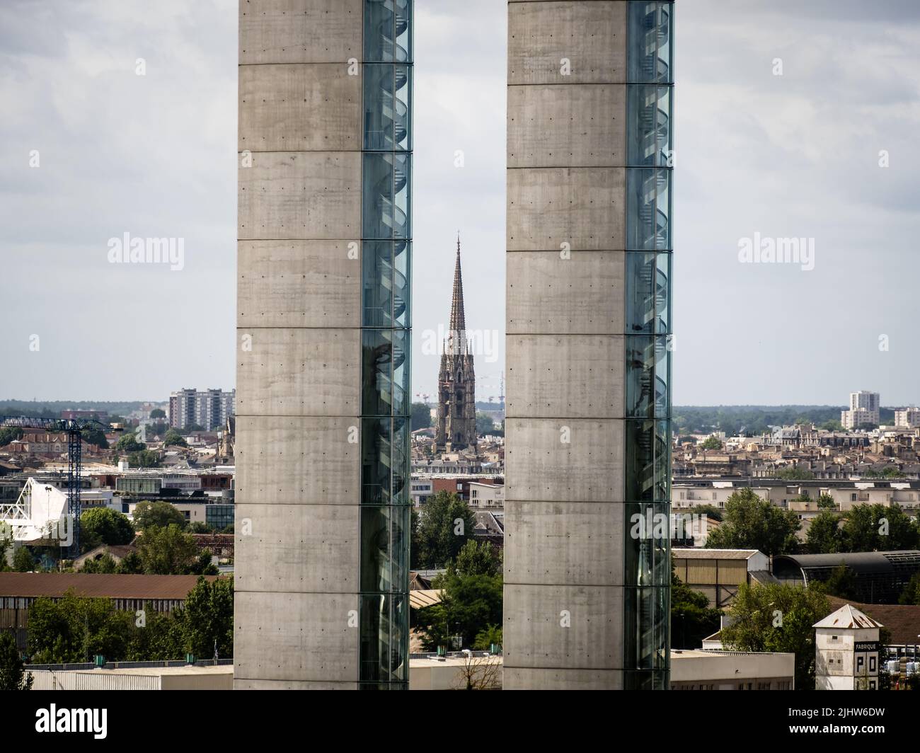 Detalles de Pont Jacques Chaban Delmas, Burdeos, Francia Foto de stock