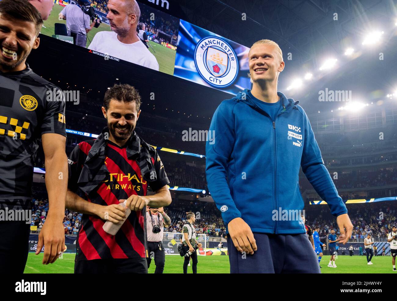 Erling Haaland, del Manchester City, tras un partido amistoso de la pre-temporada en el NRG Stadium, Houston. Fecha de la foto: Miércoles 20 de julio de 2022. Foto de stock