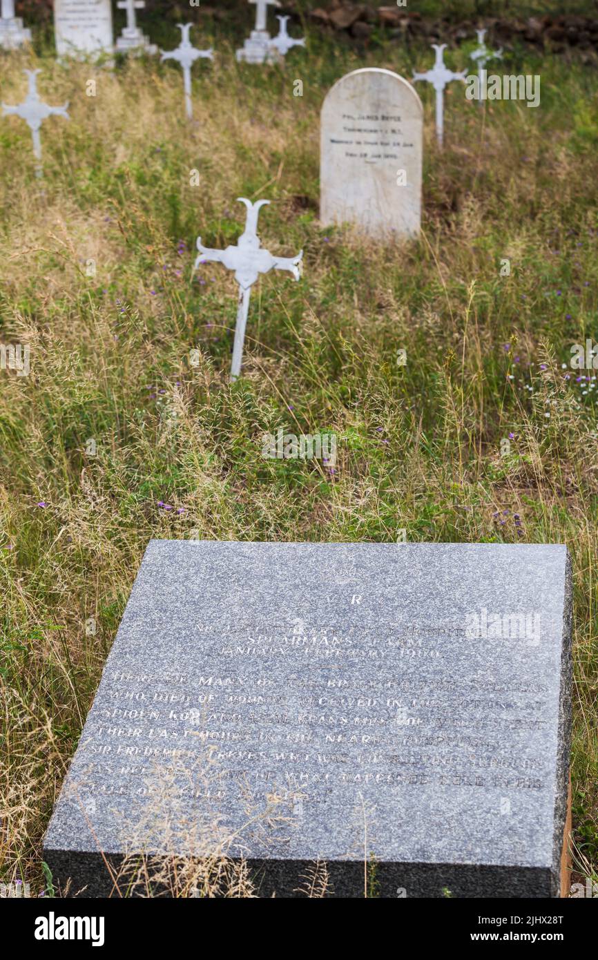 Guerra Anglo boer tumbas cercanas Spoienkop en KwazuluNatal. Estas