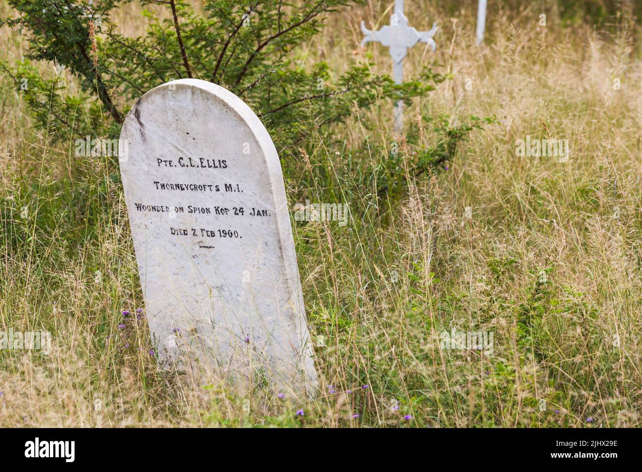 Guerra Anglo boer tumbas cercanas Spoienkop en KwazuluNatal. Estas