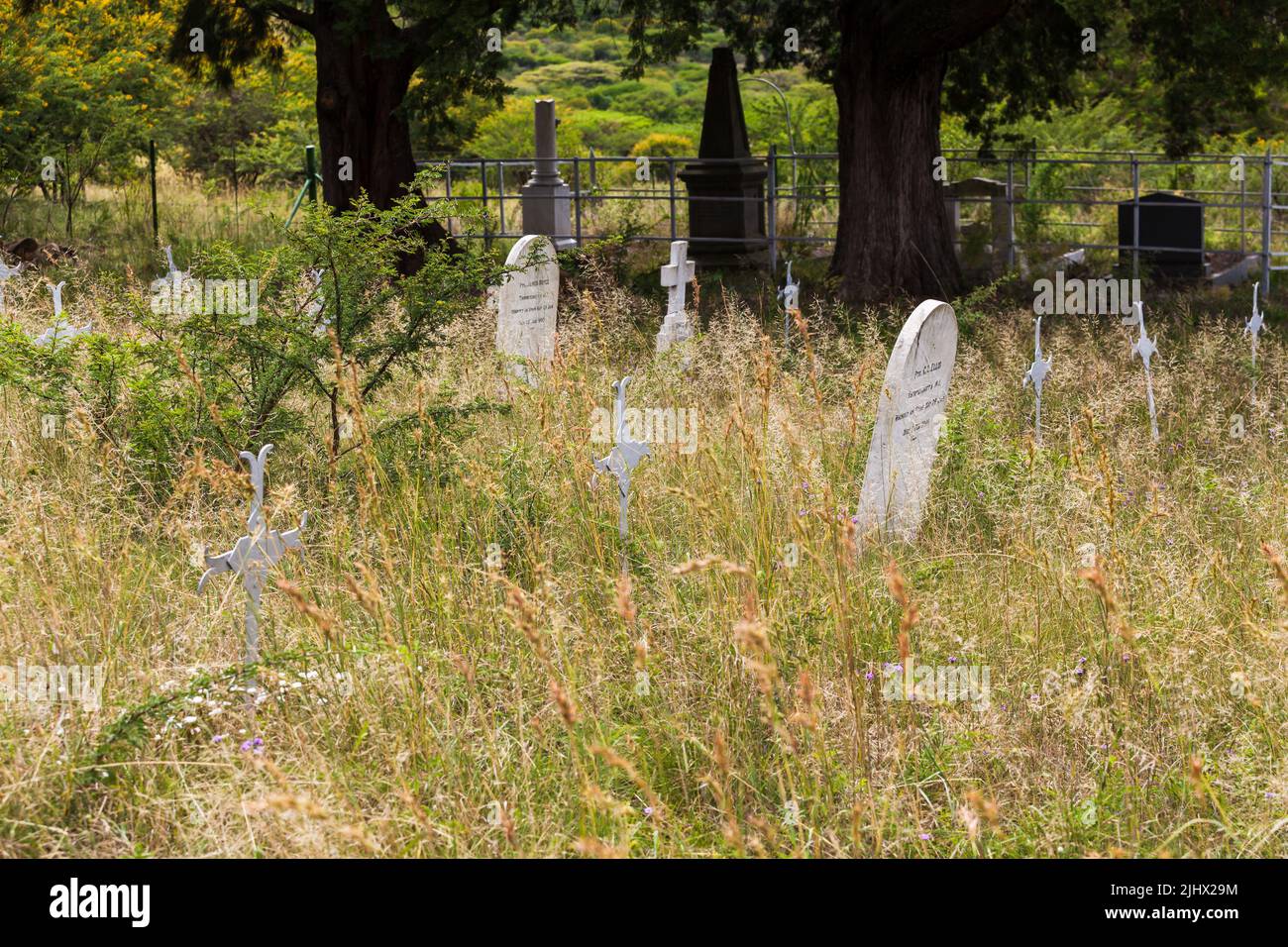 Guerra Anglo boer tumbas cercanas Spoienkop en KwazuluNatal. Estas