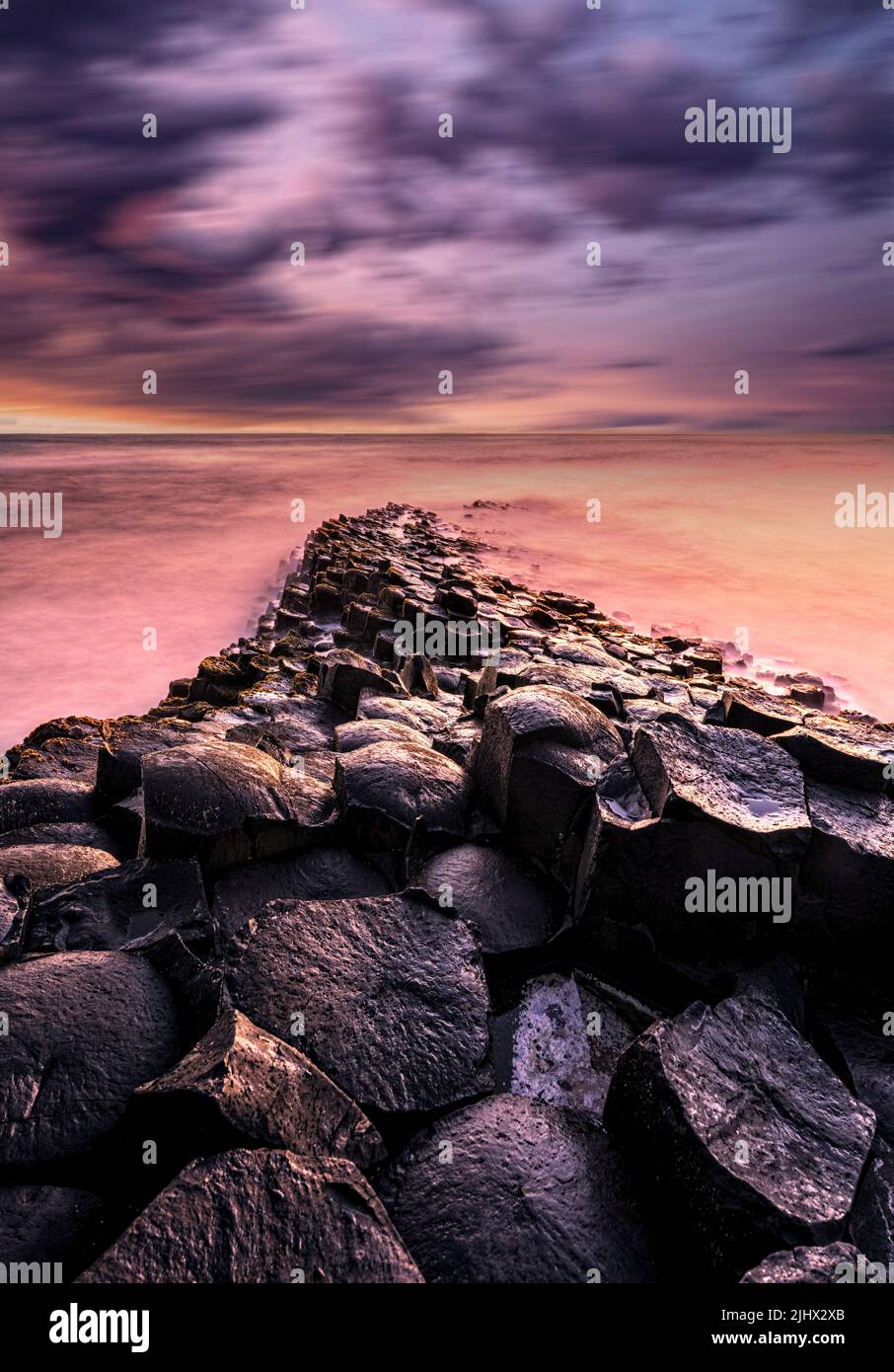 Ireland County Antrim - Giant's Causeway, Bushmills, Reino Unido Foto de stock