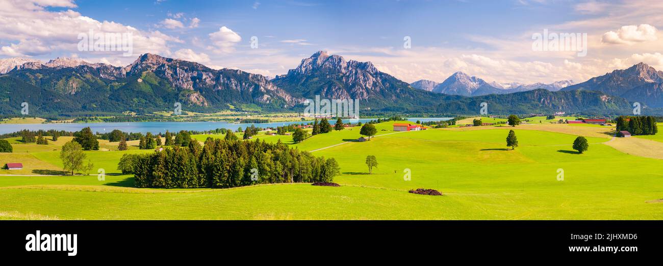 Panorama Landschaft im Allgäu Foto de stock