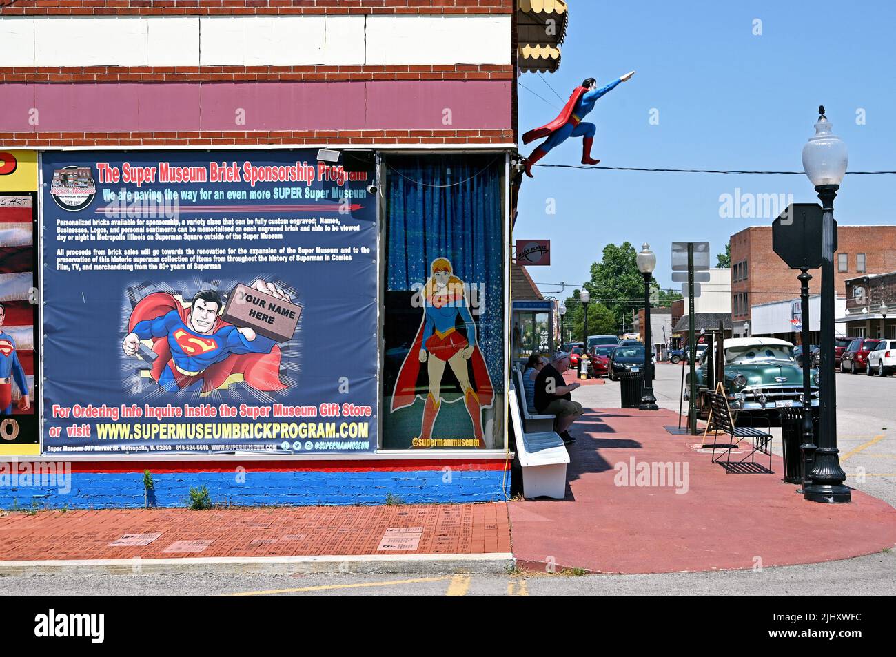 Superman Museum en el distrito histórico de Metropolis, Illinois, Estados Unidos de América Foto de stock