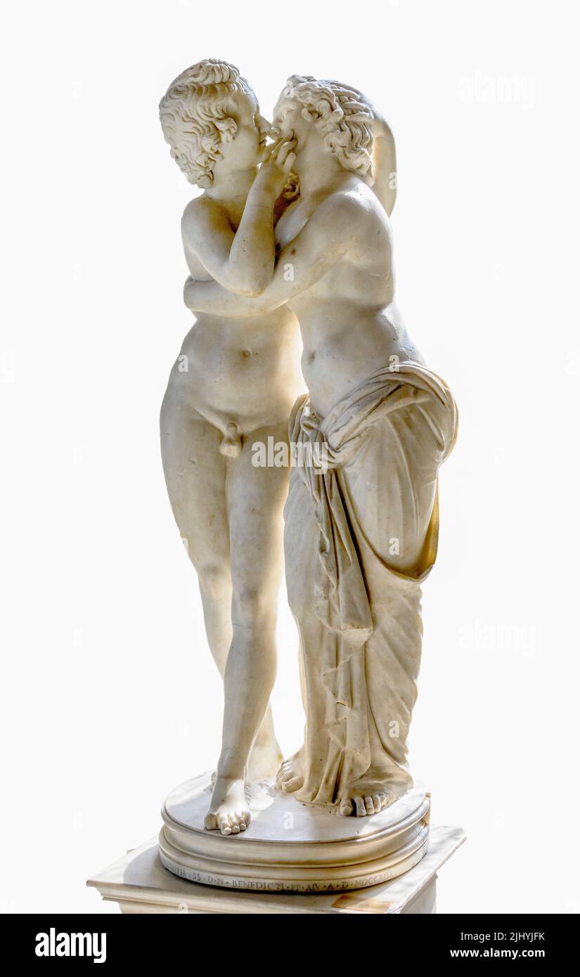 Estatua de Cupido y Psique !st o 2nd cen. AD. En los Museos Capitolinos, Roma, Italia. Foto de stock