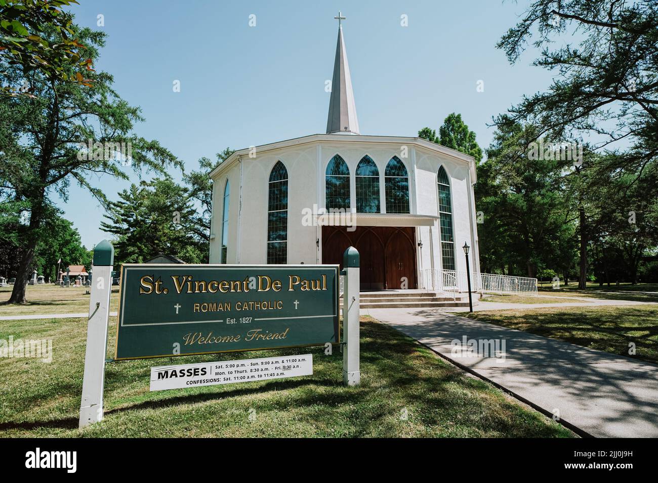 Iglesia Católica Romana de San Vicente de Paúl en Niagara-on-the-Lake, Ontario, Canadá Foto de stock
