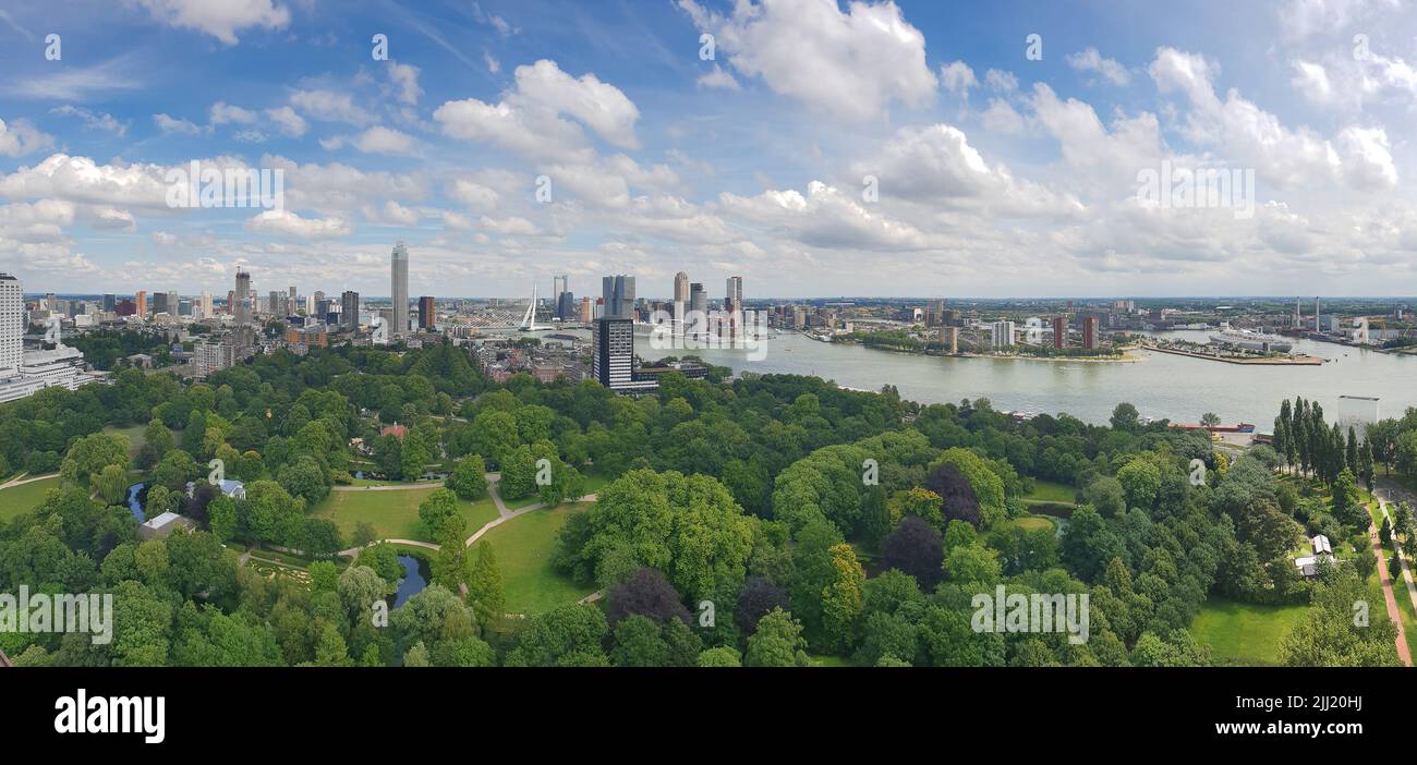 Vista panorámica de Rotterdam desde la torre Euromast Foto de stock