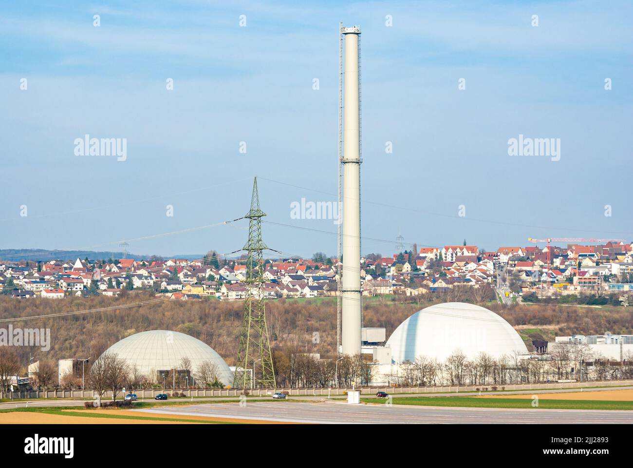 Central nuclear de Neckarwestheim, Baden-Württemberg, Alemania, 23 de marzo de 2011. Foto de stock