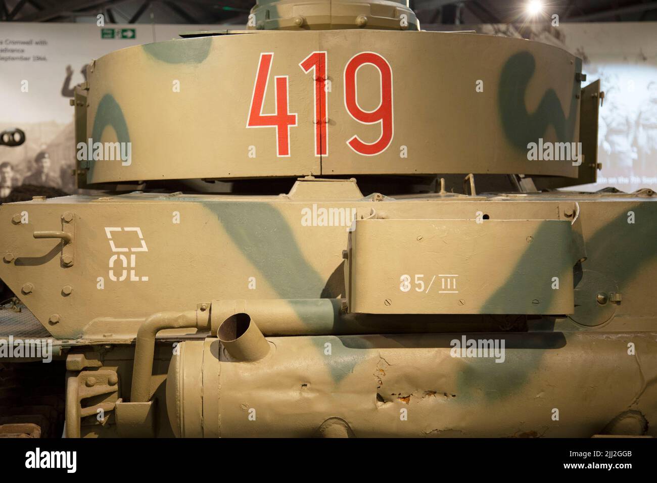 Registro de vehículos militares de la Segunda Guerra Mundial del Ejército Alemán en el Museo de Tanques de Bovington, Dorset, Reino Unido Foto de stock