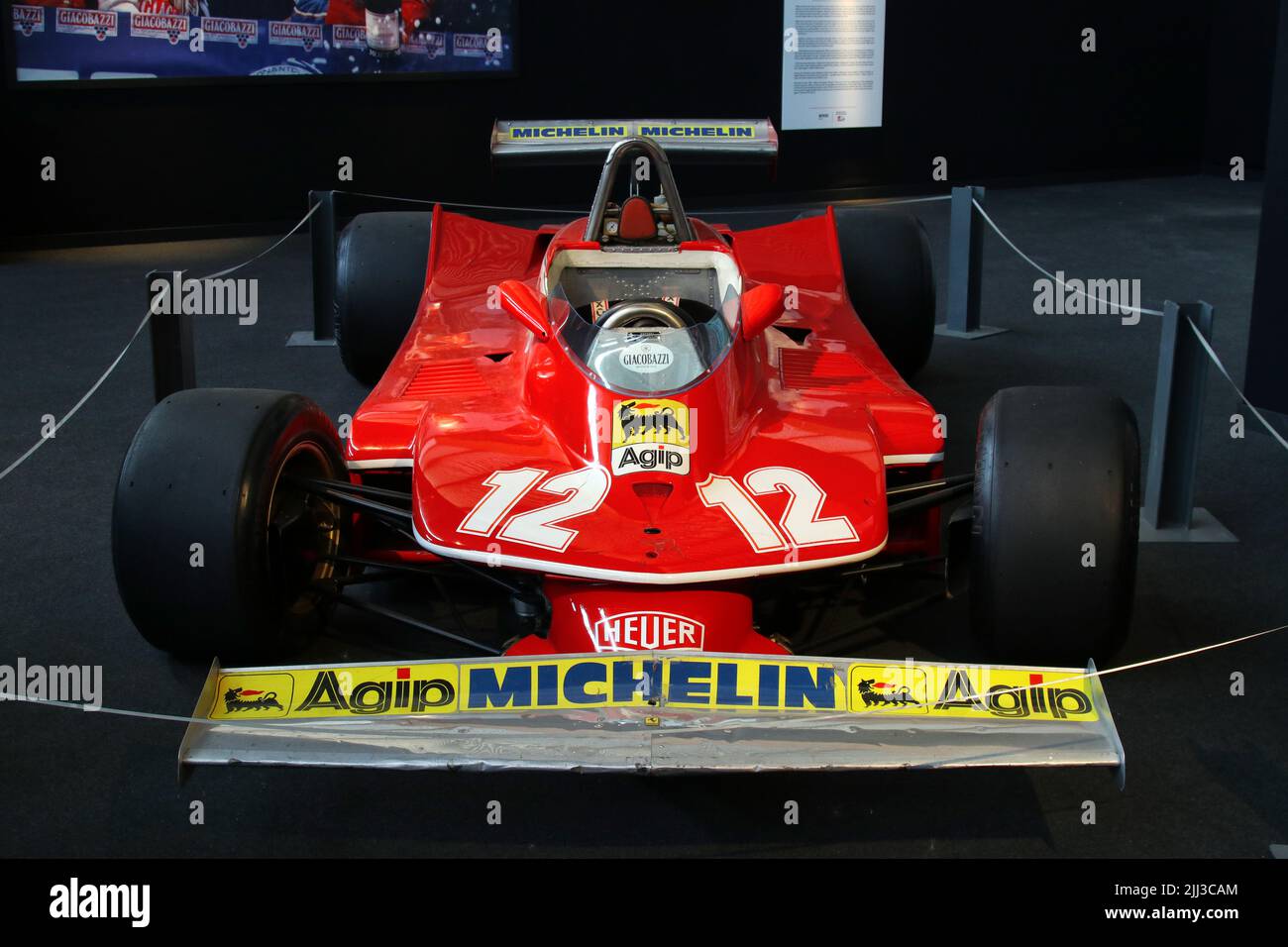 Nonantola (Módena) Italia, 2022 de julio - Ferrari 312 T4 (1979) de época del conductor canadiense Gilles Villeneuve en el Museo Giacobazzi y Collecti Foto de stock