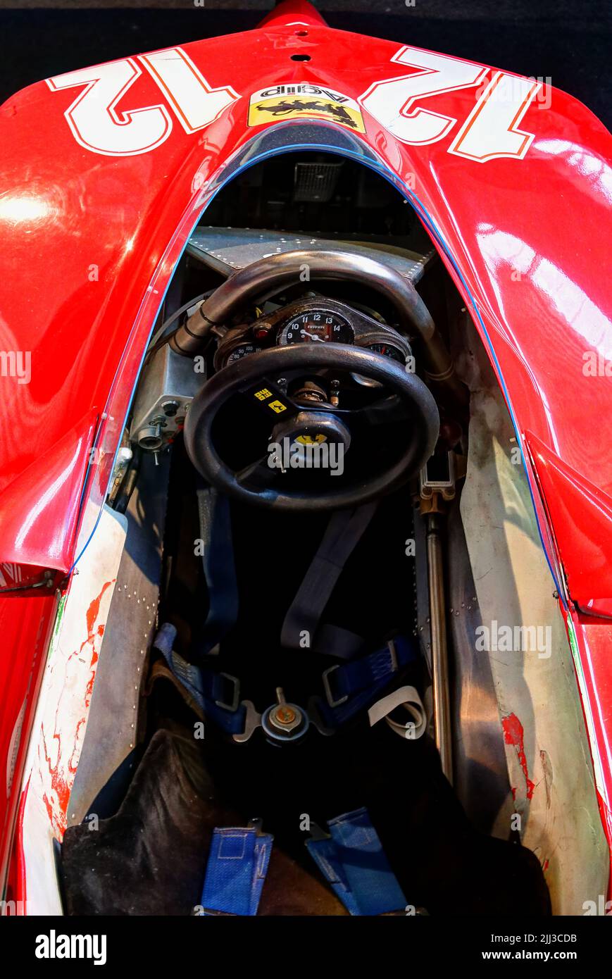 Nonantola (Módena) Italia, 2022 de julio - Ferrari 312 T4 (1979) coche de época del conductor canadiense Gilles Villeneuve en el Museo Giacobazzi Foto de stock