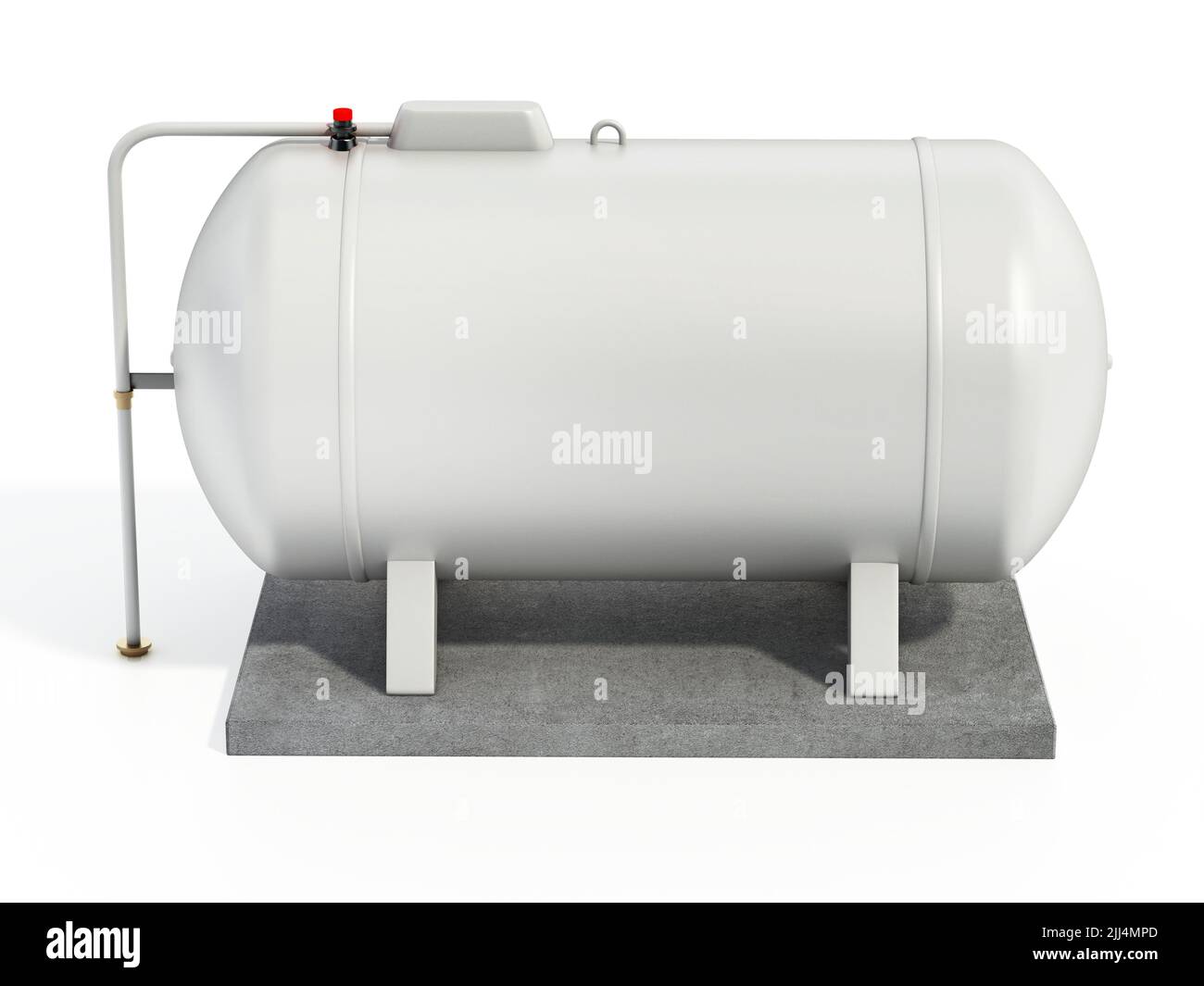 Tanque de propano aislado sobre fondo blanco. Ilustración 3D. Foto de stock