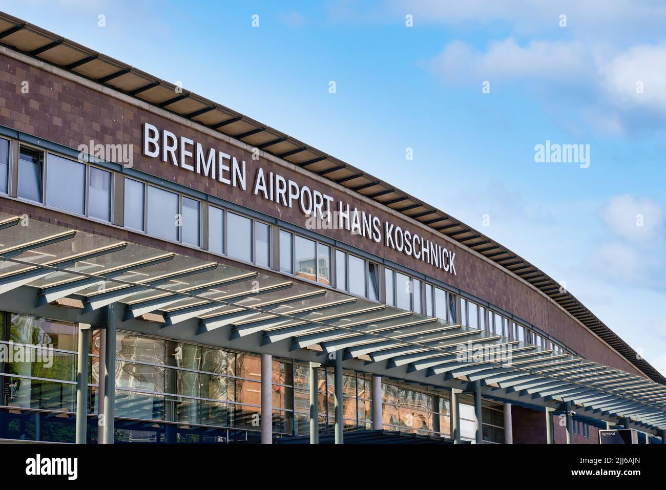 Aeropuerto de Bremen. Aeropuerto internacional de la ciudad y estado de Bremen en el norte de Alemania. Foto de stock