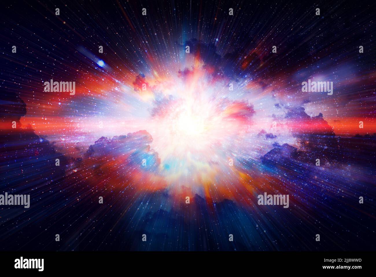 El espacio y el gas de la galaxia polvo la velocidad de la luz en movimiento viaje colorido. Elementos de esta imagen proporcionados por la NASA. Foto de stock