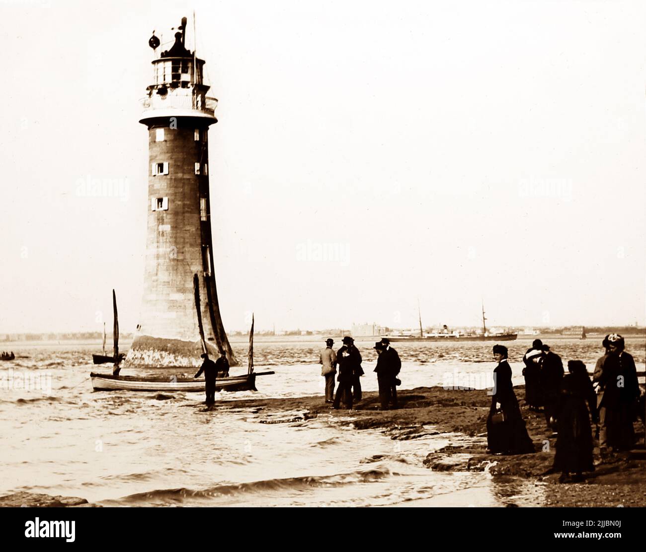 Faro de New Brighton, principios de 1900s Foto de stock