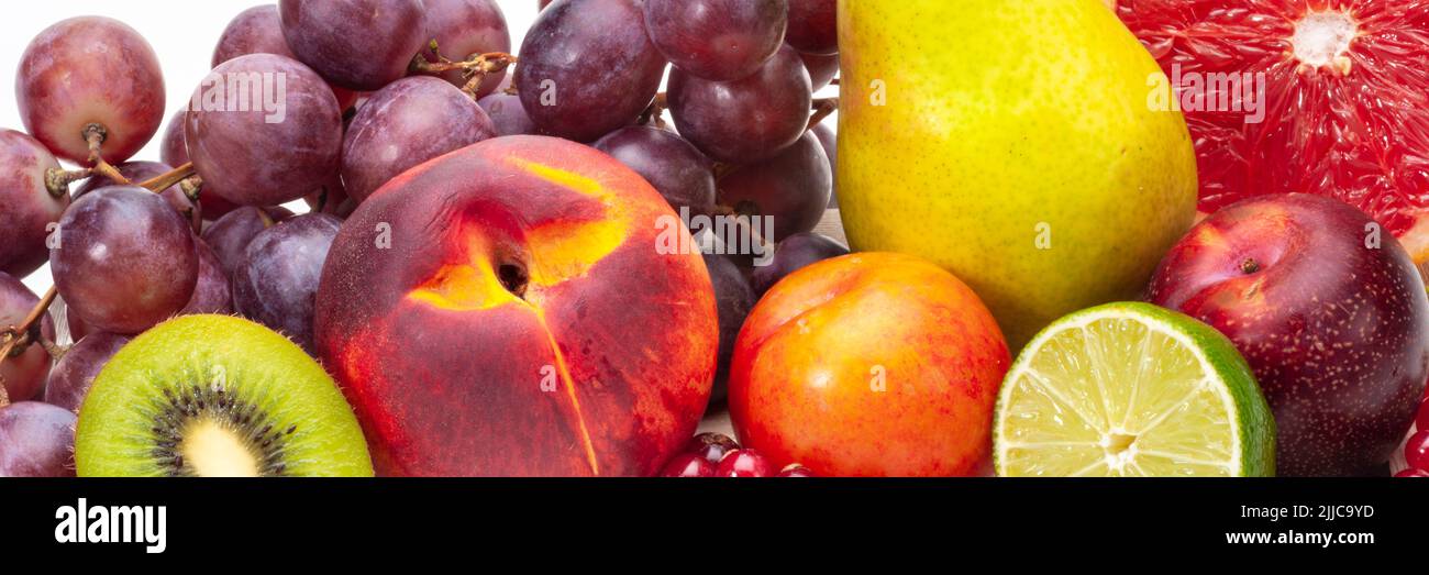 arreglo de frutas frescas saludables Foto de stock