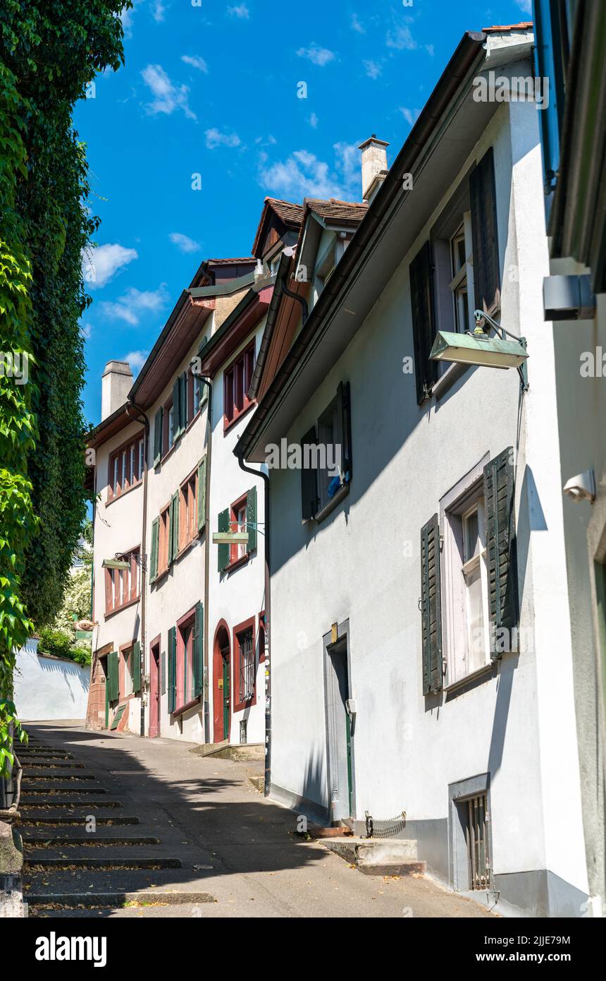 Arquitectura tradicional de Basilea en Suiza Foto de stock