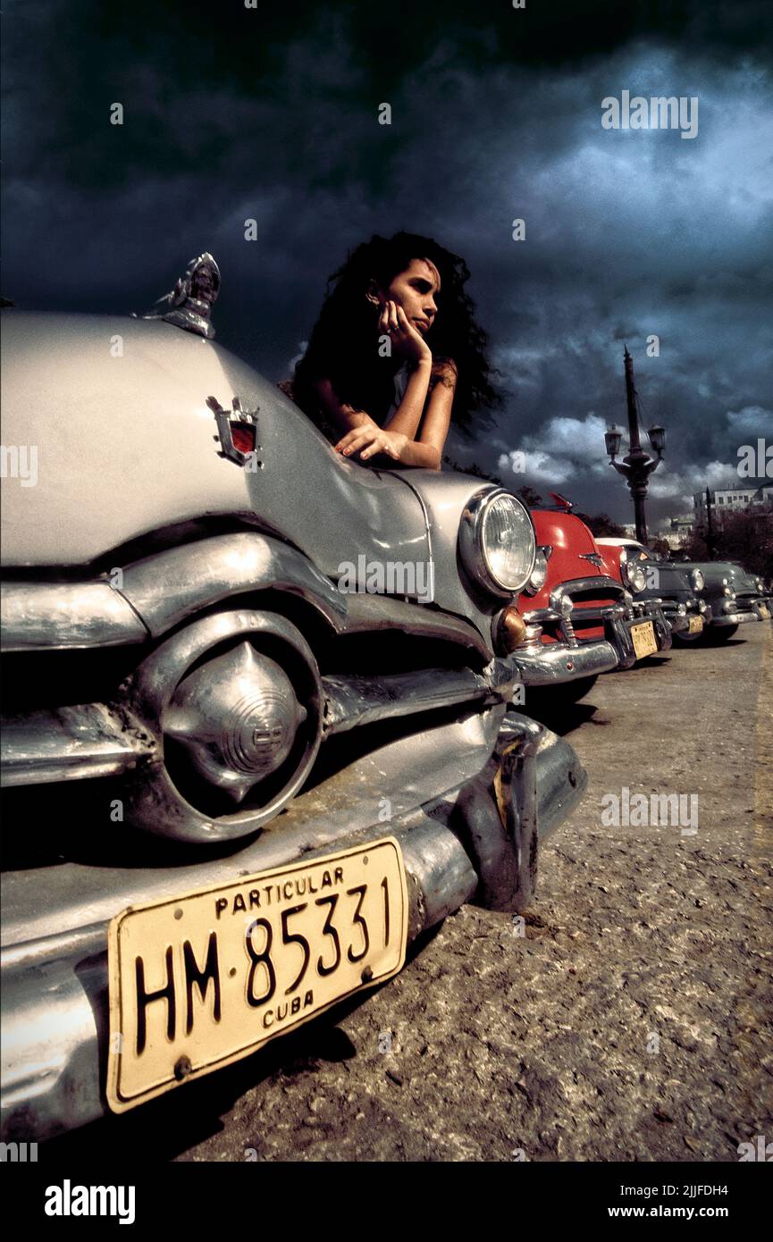 Cuba Havana Cars de los años 1950s y modelo cubano Foto de stock
