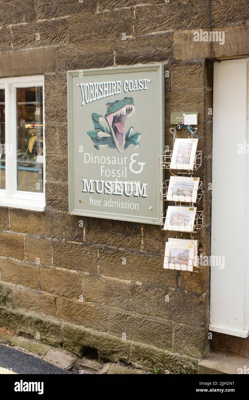 Museo de dinosaurios y fósiles en Robin Hood's Bay, North Yorkshire Foto de stock