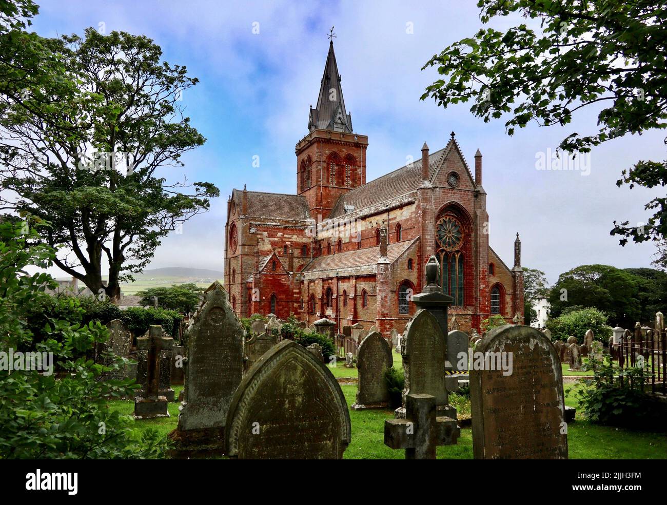 Catedral de San Magnus en Kirkwall. Foto de stock