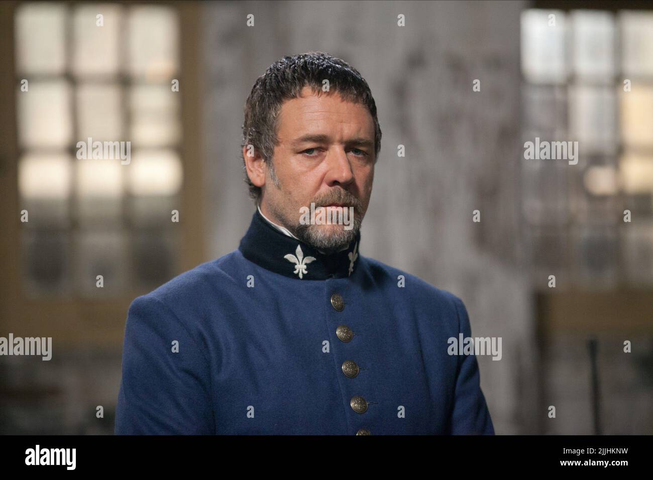 russell crowe en la barba del set