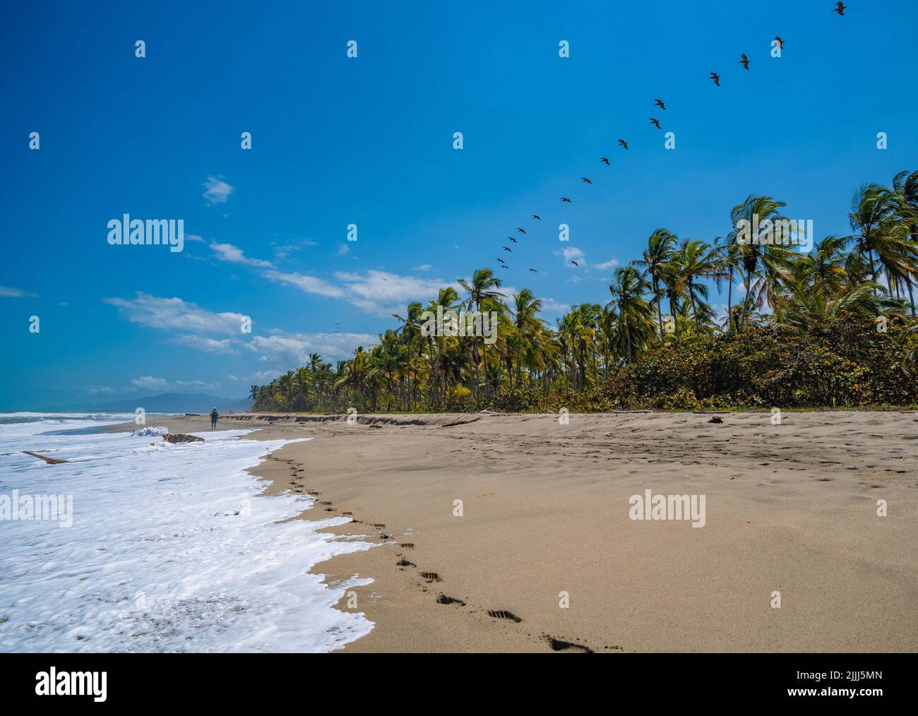 Preciosa playa caribeña. Playa Costeno en la costa caribeña de Colombia Foto de stock