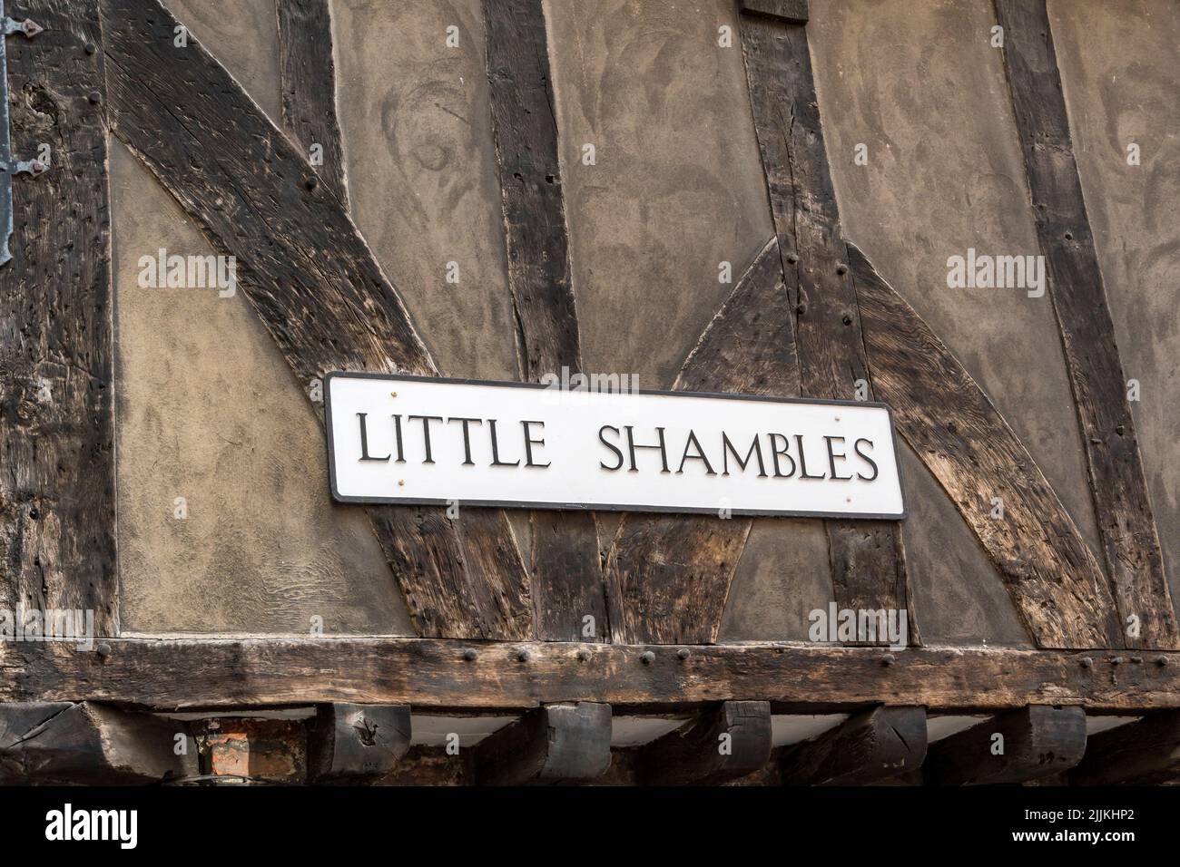 Little Shambles lado de la calle fuera de la ciudad de York Shambles 2022 Foto de stock