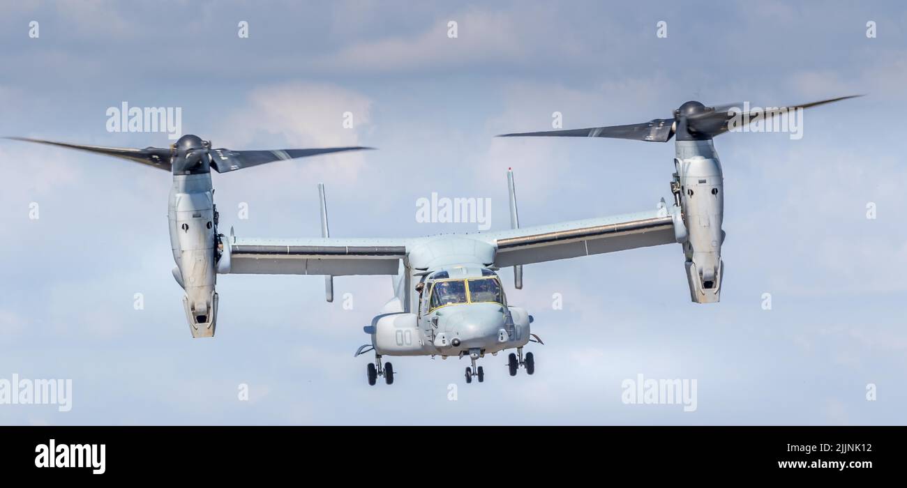 Demostración de Osprey Marines de EE.UU. En el Salón Aéreo de Orlando 2021 en el Aeropuerto de Sanford Foto de stock