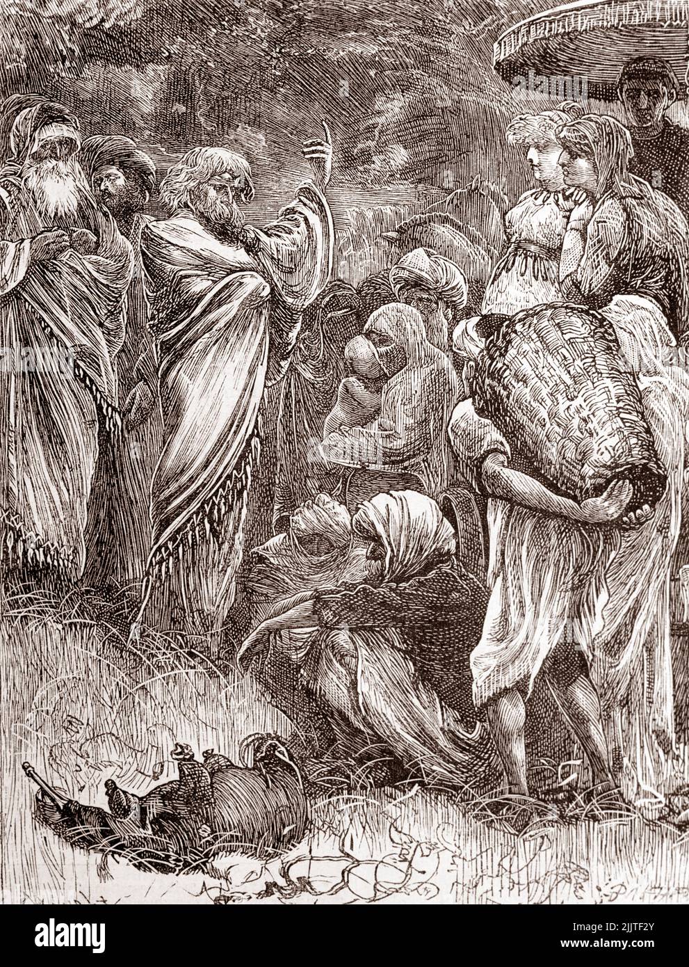 San Pablo predicando a las mujeres en la ribera (Hechos de los Apóstoles) Foto de stock