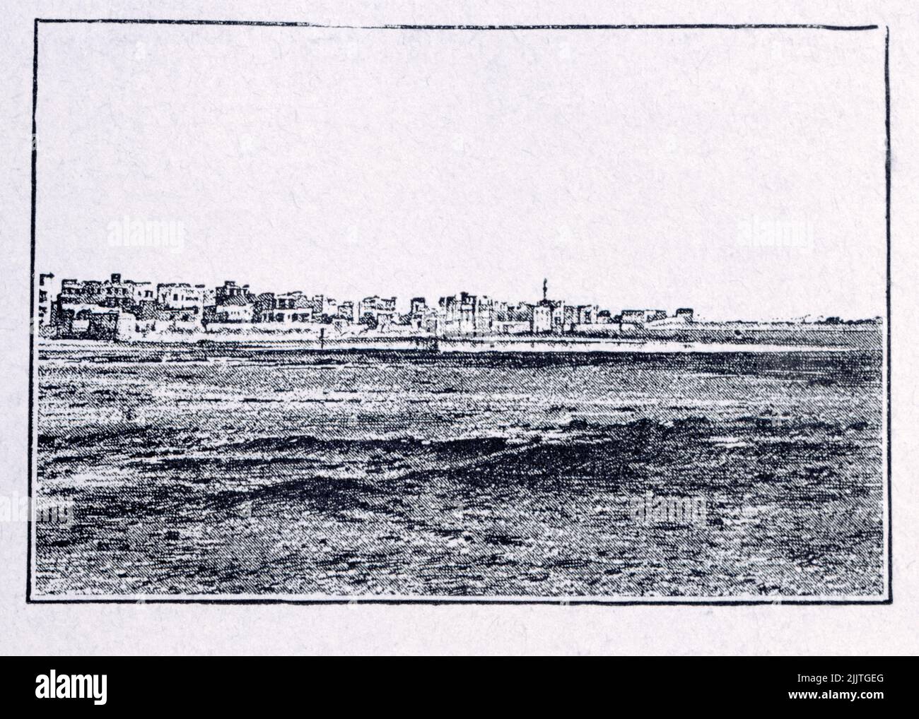 Ilustración histórica de la ciudad de Jeddah en Arabia Saudita Foto de stock