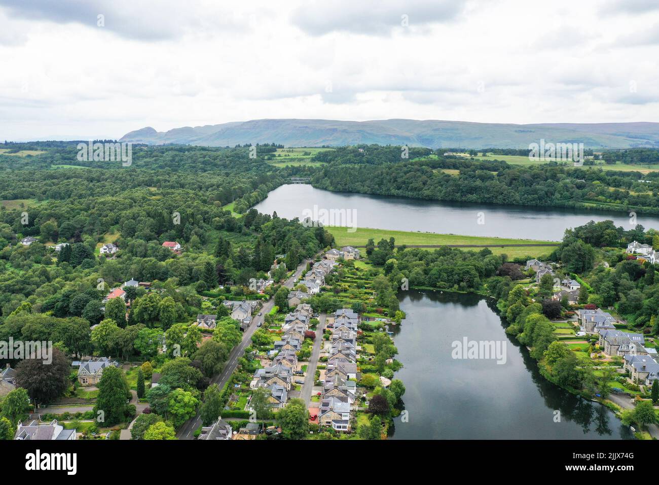 Vista aérea de Milngavie East Dunbartonshire Glasgow Foto de stock