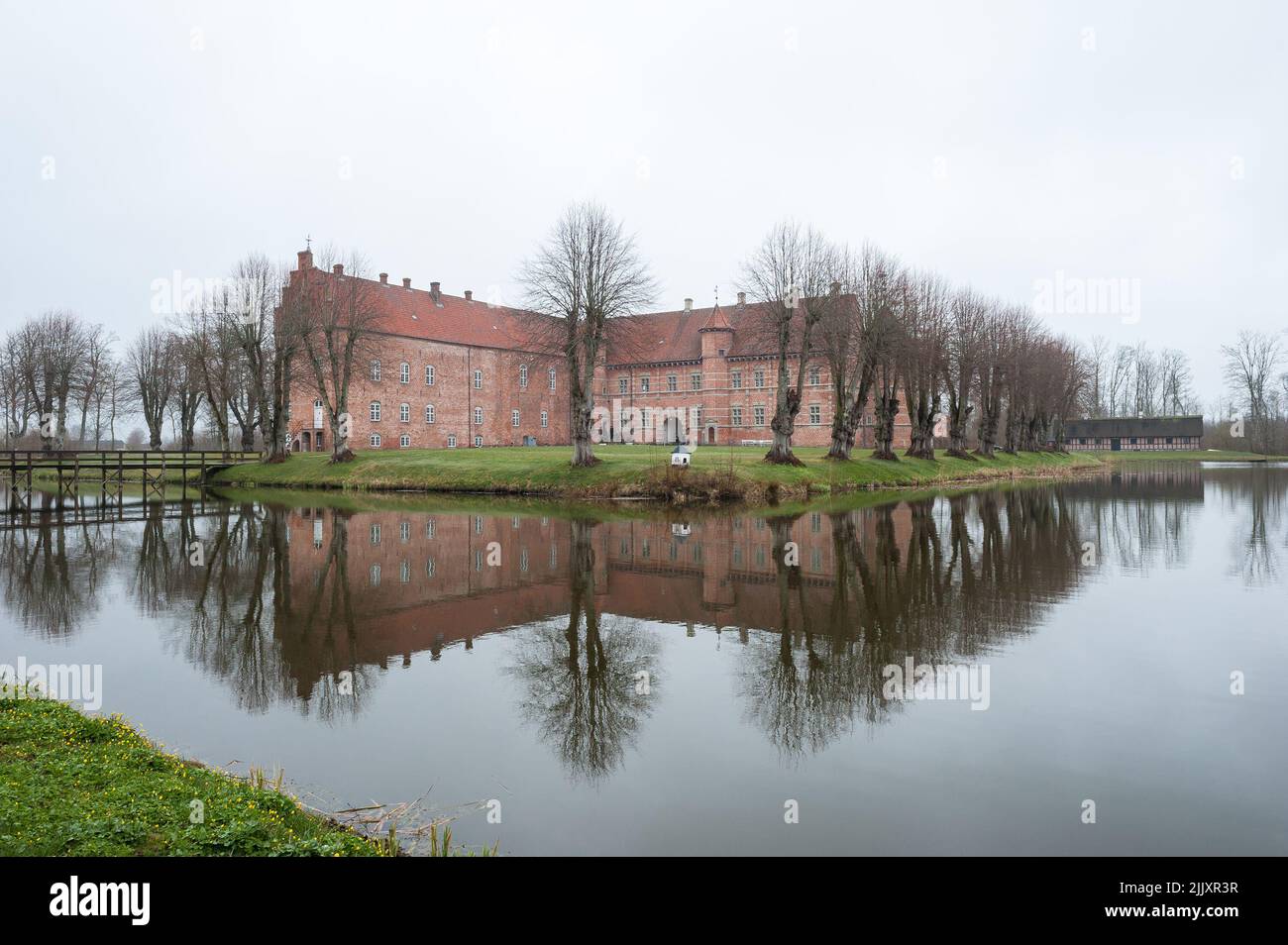 Castillo de Voergaard, municipio de Brønderslev, Jutlandia del Norte, Dinamarca Foto de stock