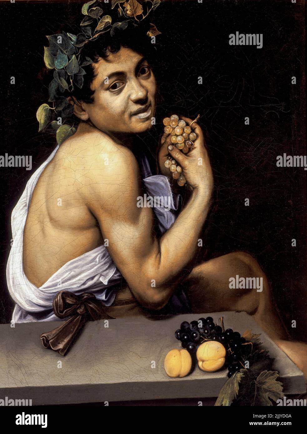 Michelangelo Merisi da Cravaggio, Caravaggio; Bacchino Malato, Bacchus enfermo joven; 1593; óleo sobre lienzo. Galería Borghese, Roma, Italia Foto de stock