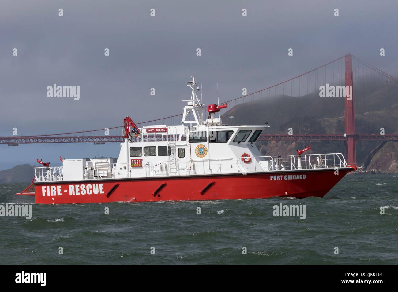 Bombero Port Costa en la Bahía de San Francisco Foto de stock