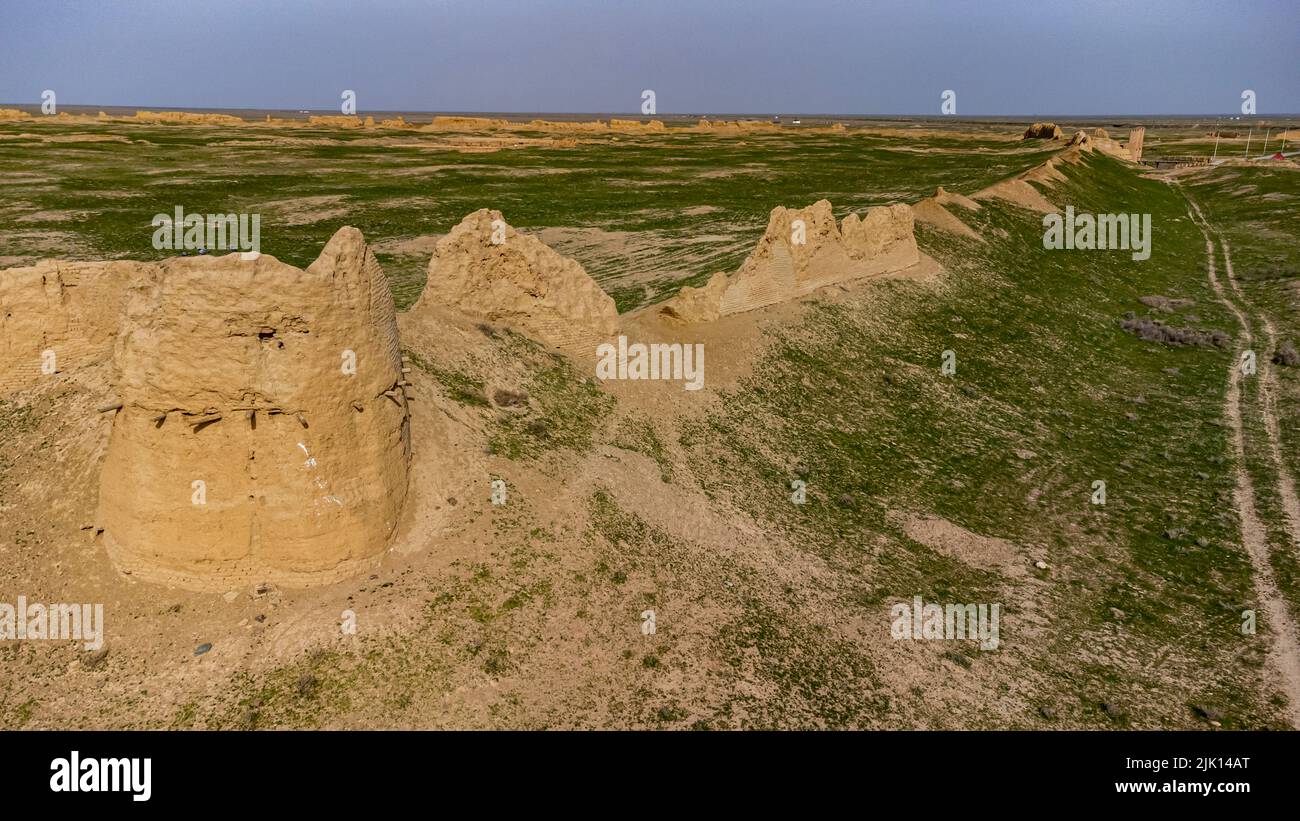 Antiguo asentamiento de Sauran, Turkistán, Kazajstán, Asia central, Asia Foto de stock