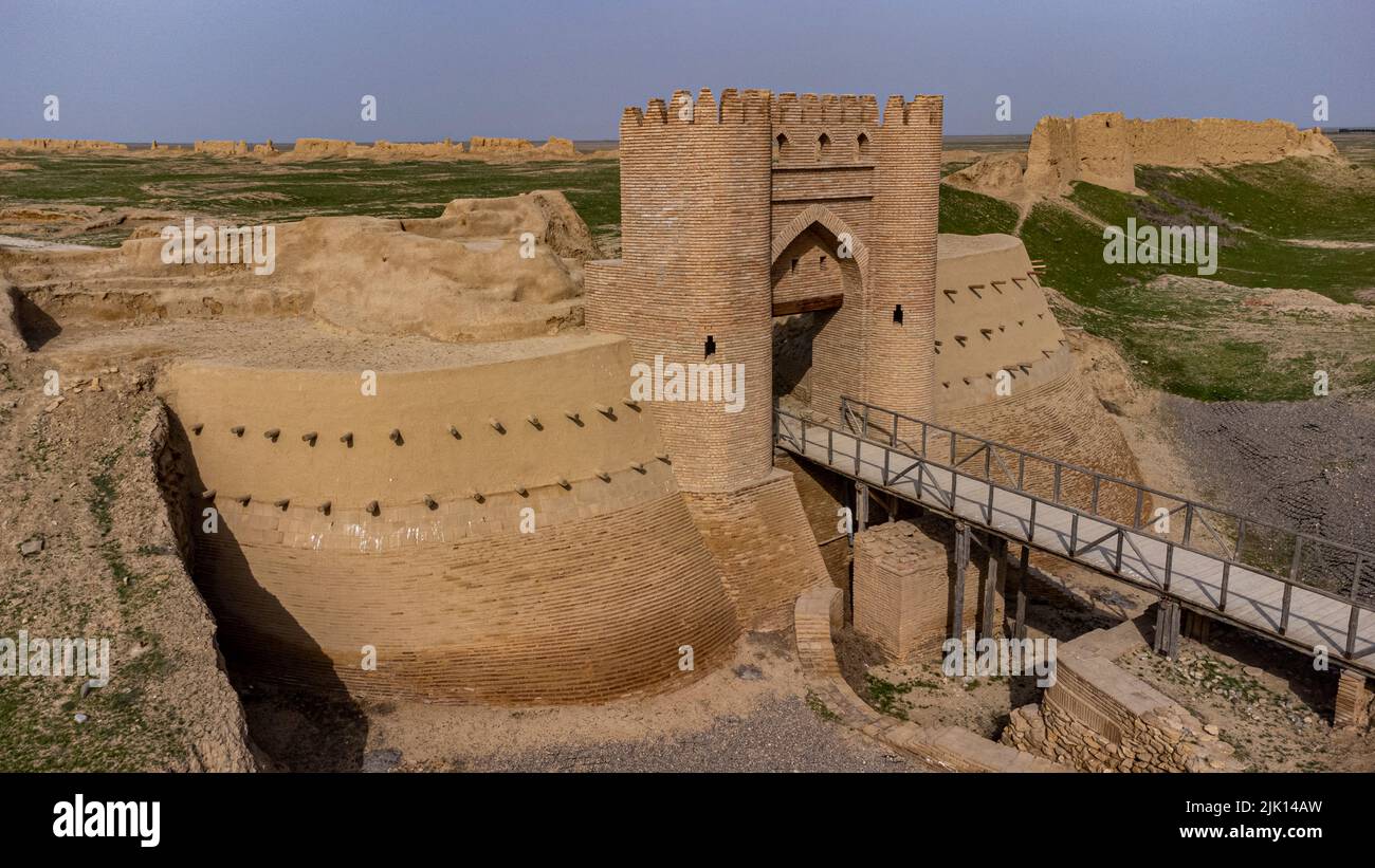 Antiguo asentamiento de Sauran, Turkistán, Kazajstán, Asia central, Asia Foto de stock