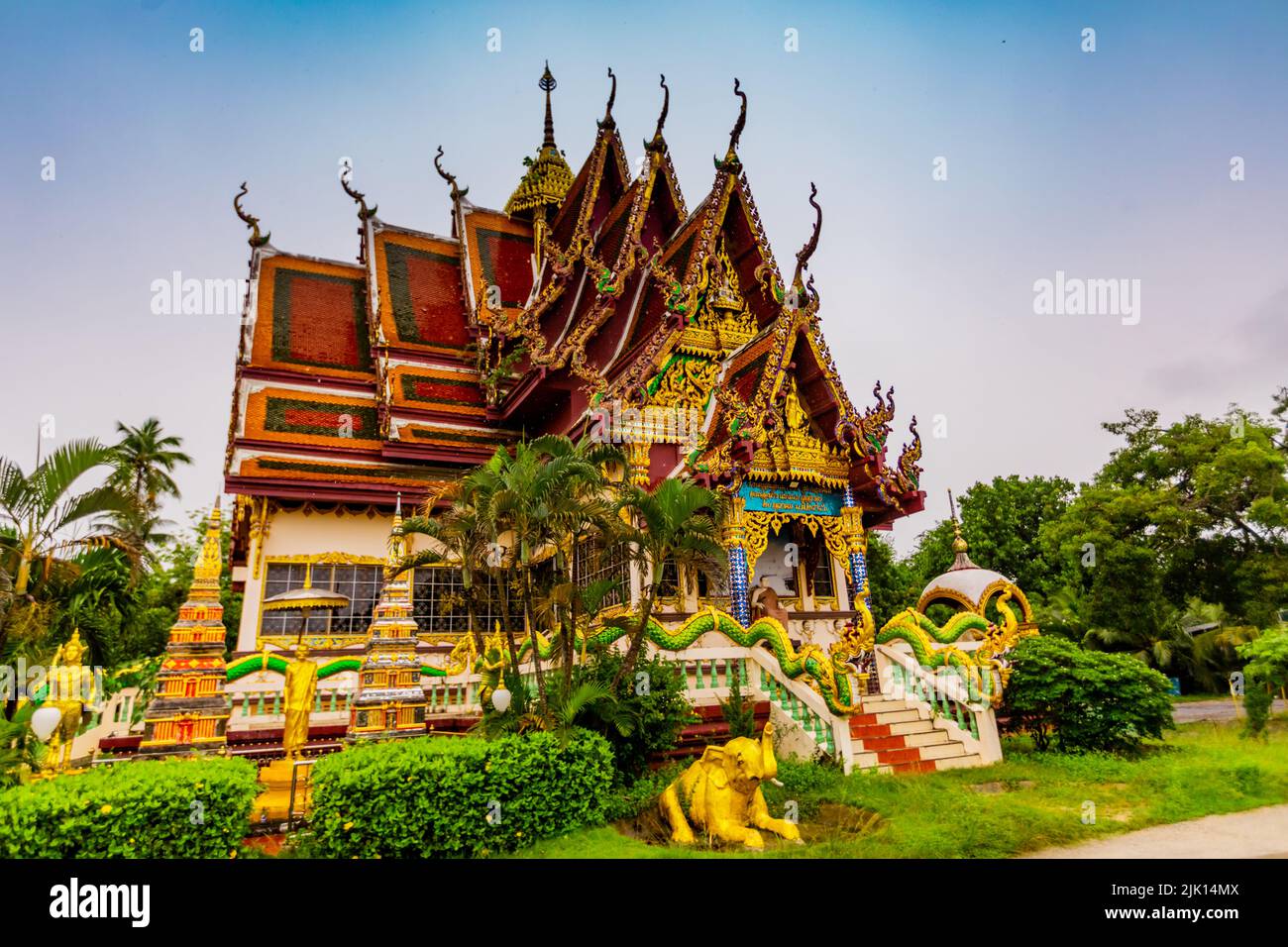 Wat Laem Suwannaram, Koh Samui, Tailandia, Sudeste Asiático, Asia Foto de stock