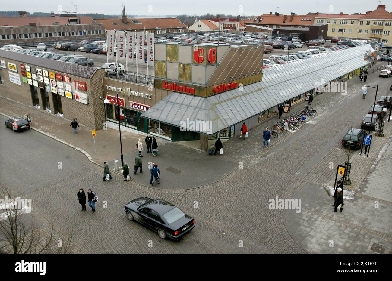 Un centro comercial (Gallerian) en Motala, Suecia. Foto de stock