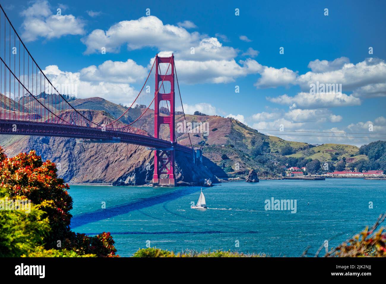 Vista del Puente Golden Gate en San Francisco. Foto de stock