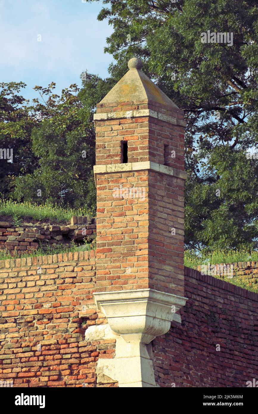 Una torre de vigilancia en el parque Kalemegdan fortaleza de Belgrado, capital de Serbia Foto de stock
