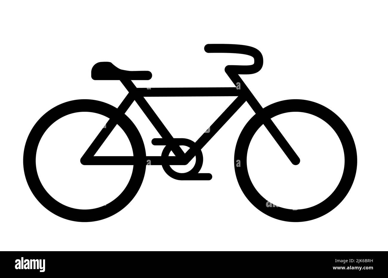 Un icono de una bicicleta para su uso como parte de un logotipo, diseño web o signo Foto de stock