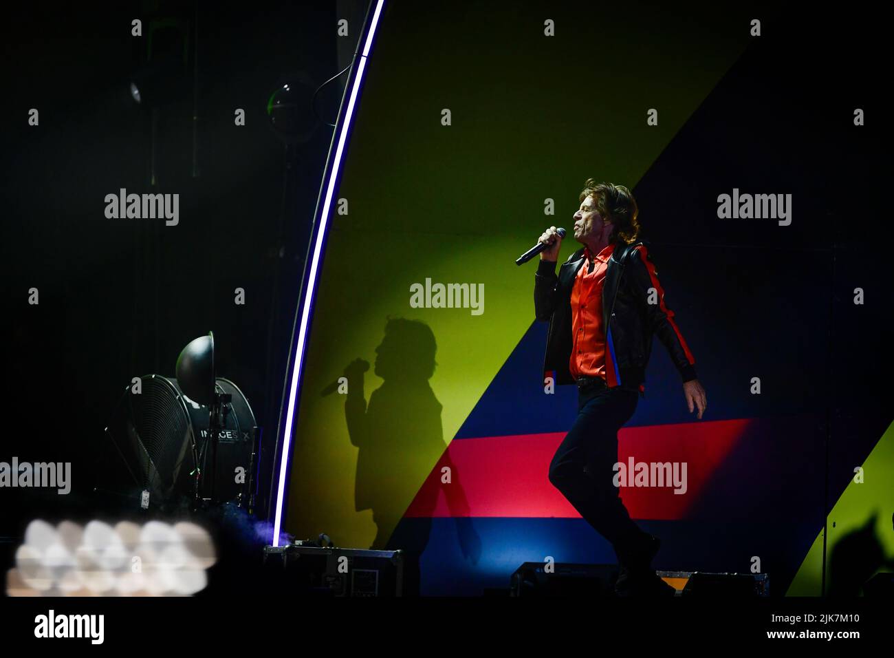 Estocolmo, Suecia. 31st de julio de 2022. ESTOCOLMO 20220731Mick Jagger cuando los Rolling Stones actúan en el Friends Arena el domingo por la noche. Foto: Ali Lorestani / TT / CODE 11950 Crédito: TT News Agency/Alamy Live News Foto de stock