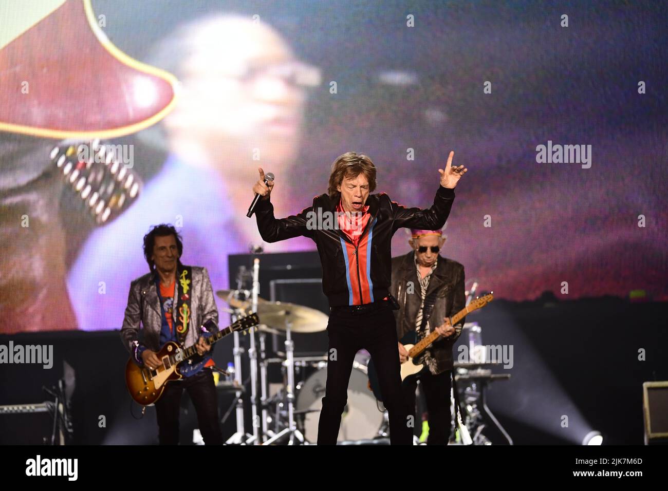 Estocolmo, Suecia. 31st de julio de 2022. ESTOCOLMO 20220731Mick Jagger, Ronnie Wood y Keith Richards como los Rolling Stones actúan en el Friends Arena el domingo por la noche. Foto: Ali Lorestani / TT / CODE 11950 Crédito: TT News Agency/Alamy Live News Foto de stock